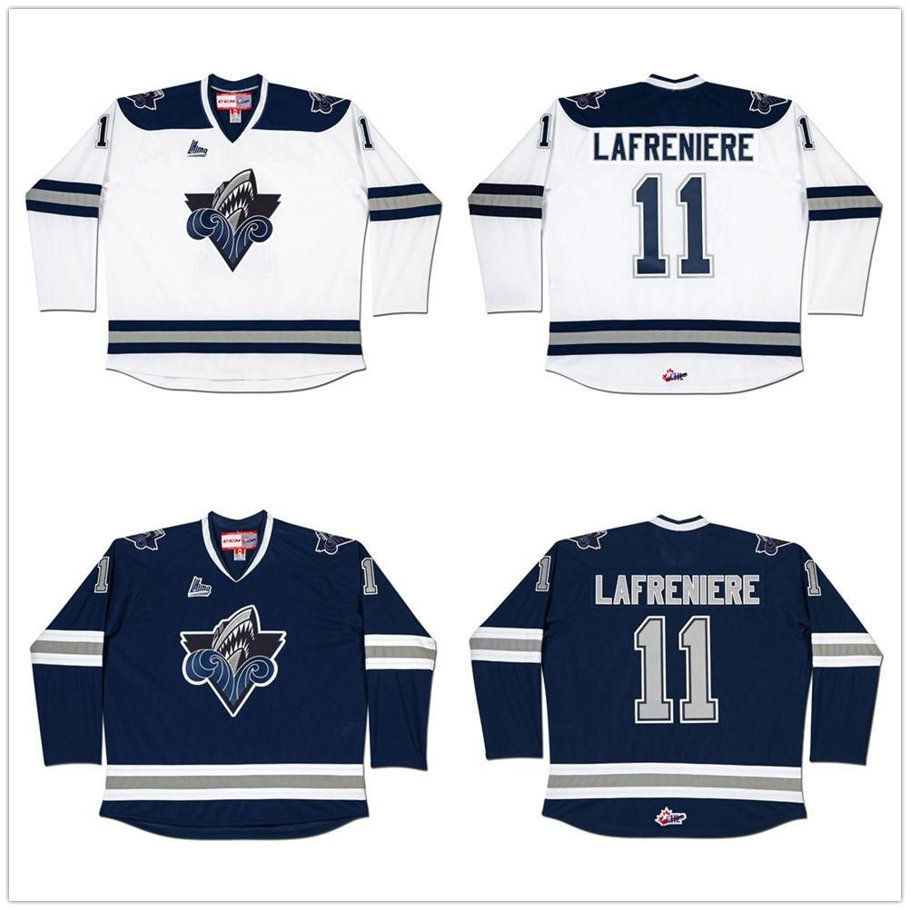 2021 Alexis Lafreniere 11 Rimouski Oceanic CHL Navy Blue White Ice
