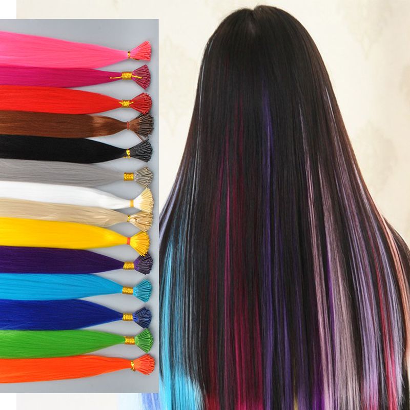 Newest Fashion Feathers Hair Colorful Hair Synthetic Extension Hair For Girl Mix Accept OEM