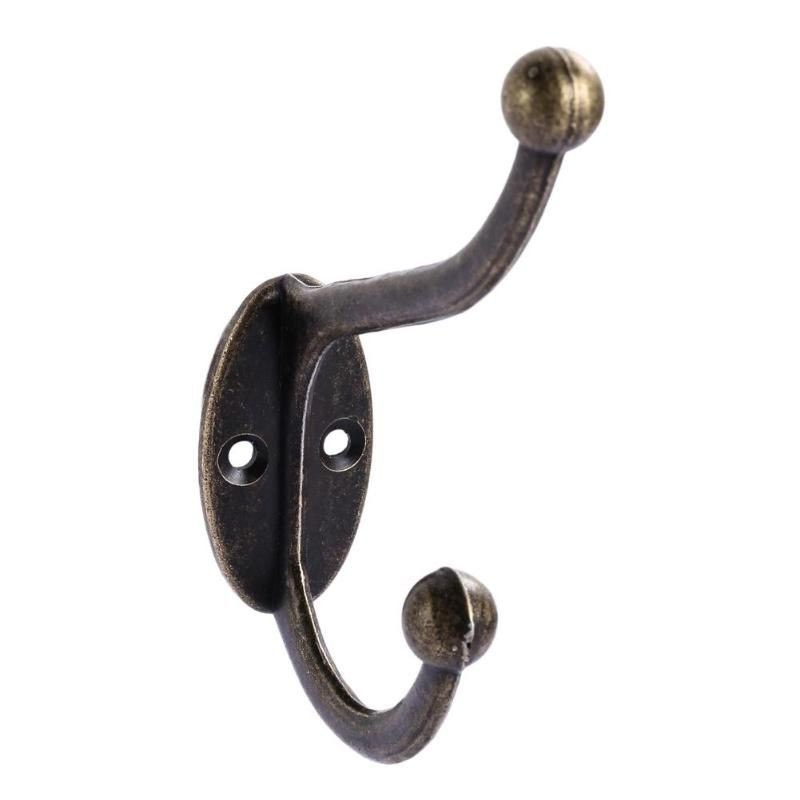 5 Pcs Vintage Bronze Wall Hook Hooks Hanger For Keys Hat Coat Hanging Decorative