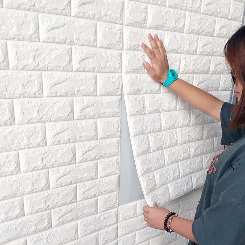3D Brick Wall Sticker Wallpaper DIY White Wall Stickers Panels For