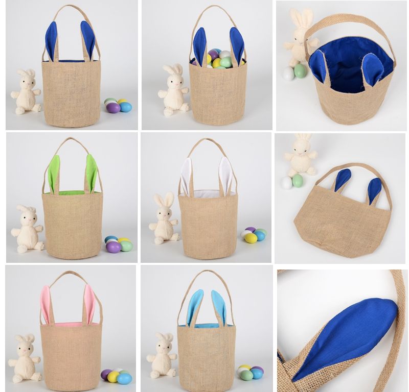 Wholesale Cute Rabbit Easter Tote Bag Canvas Easter Tail Bucket Easter