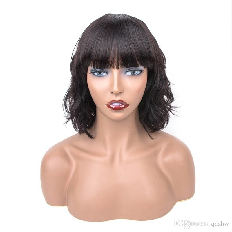 Human Hair Bob Wigs For Black Women Body Wave Virgin Peruvian Pre