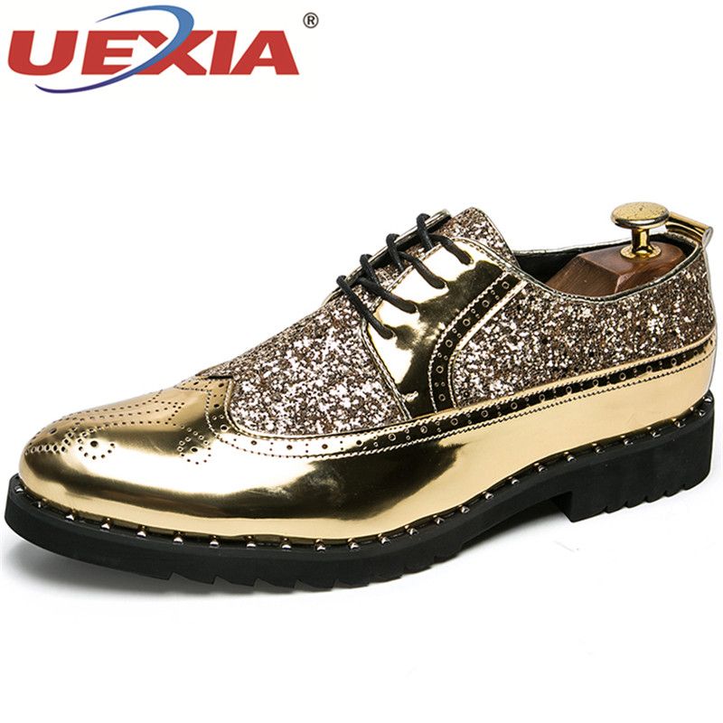 Marron Uexia Printemps Oxford Casual Affaires De Robe Toile Homme Automne Chaussures Noir Toe Hommes Mariage Ybyfg76