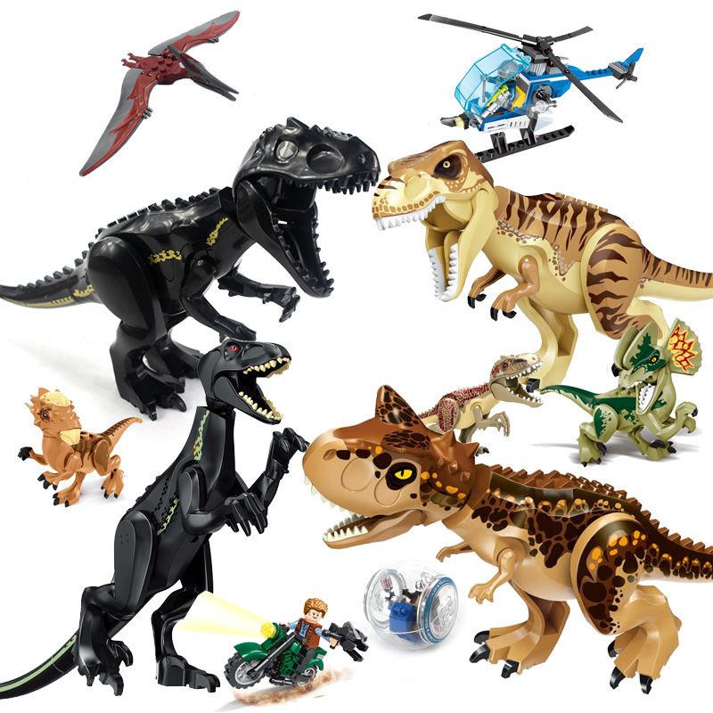 2019 dinosaur building blocks 3d assembly abs plastic educational toys dinosaur kids companion miniature action figures jurassic park model novel from - miniature fortnite 3d