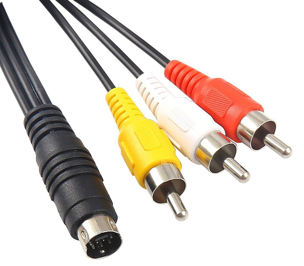 2021 1.5m S Video 4 Pin Male To 3 RCA Male RGB Composite Video Cable 4