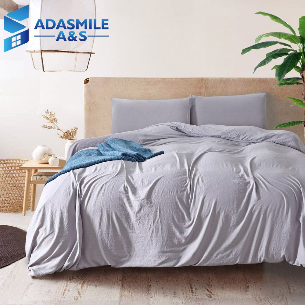 Modern Home Textile S Bedding Set Super Soft Comfortable Bedclothes Twin Queen King Solid Gray Purple Bed Duvet Cover