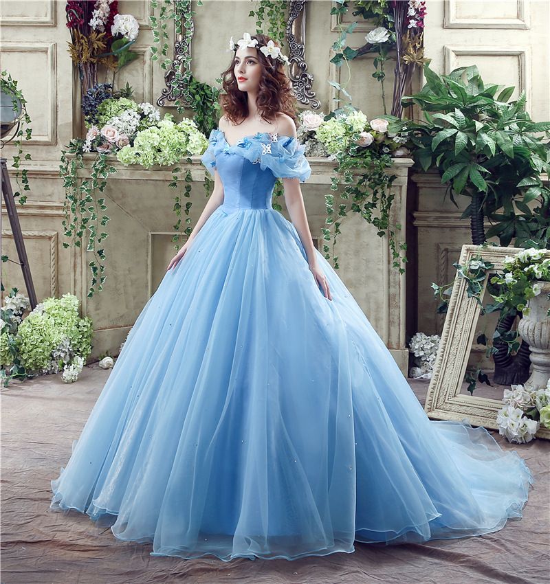 Compre Lo Nuevo Cenicienta Azul Vestidos De Quinceañera 2019 Perlas De