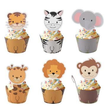 2019 Jungle Animal Cupcake Wrapper Topper Birthday Party Decorations 2019 Jungle Animal Cupcake Wrapper Topper Birthday Party Decorations