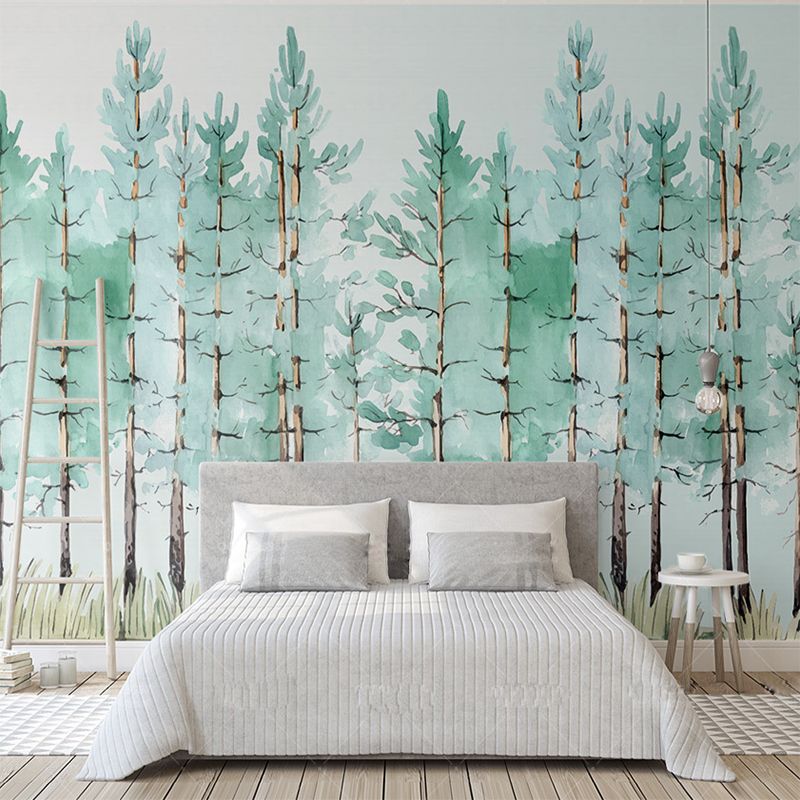 mural wallpaper modern fashion mint green fresh forest non-woven wallpaper  bedroom living room tv background wallpaper custom any size