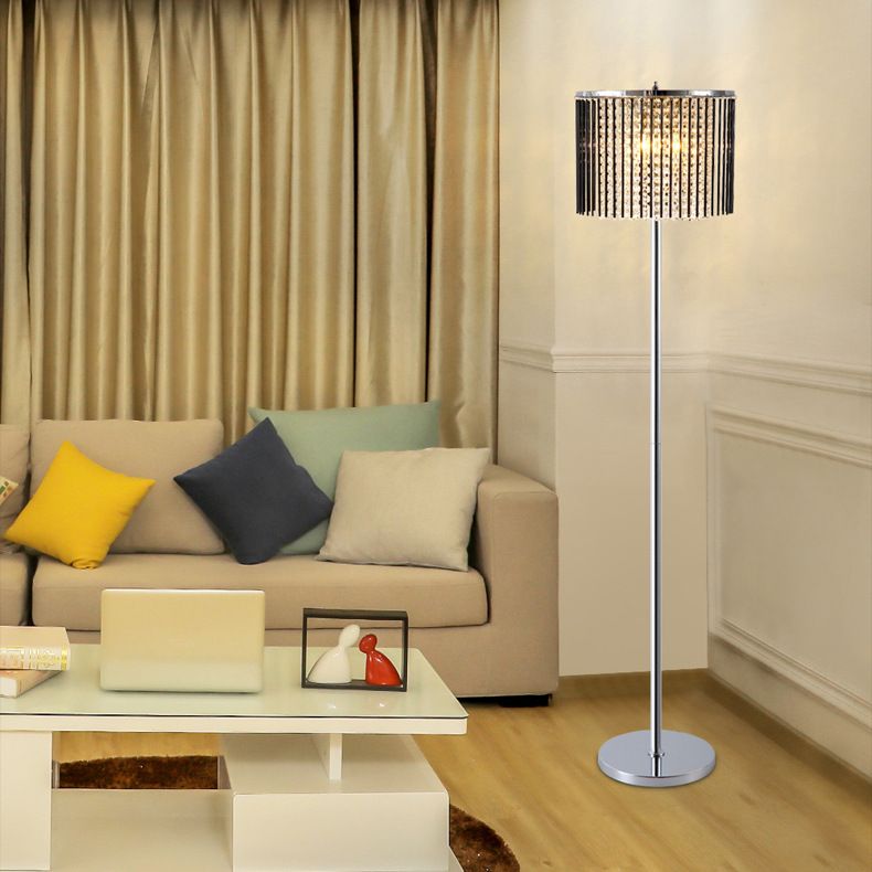 Creative Personality Led Crystal Floor Lamp Modern Minimalist Light For Living Room Bedroom Vertical Long Pole