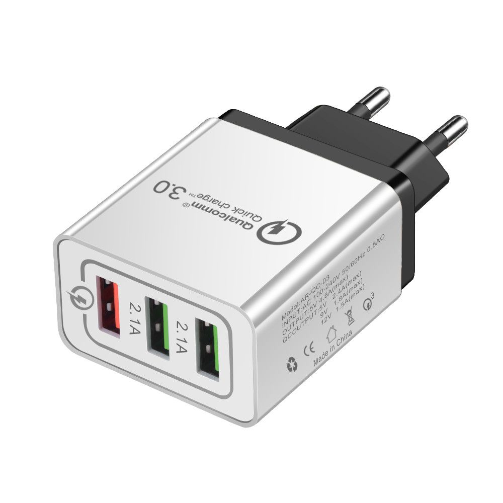 QC 3.0 Wall Charger 3 Ports Travel Adapter Quick Charge Multi USB Phone