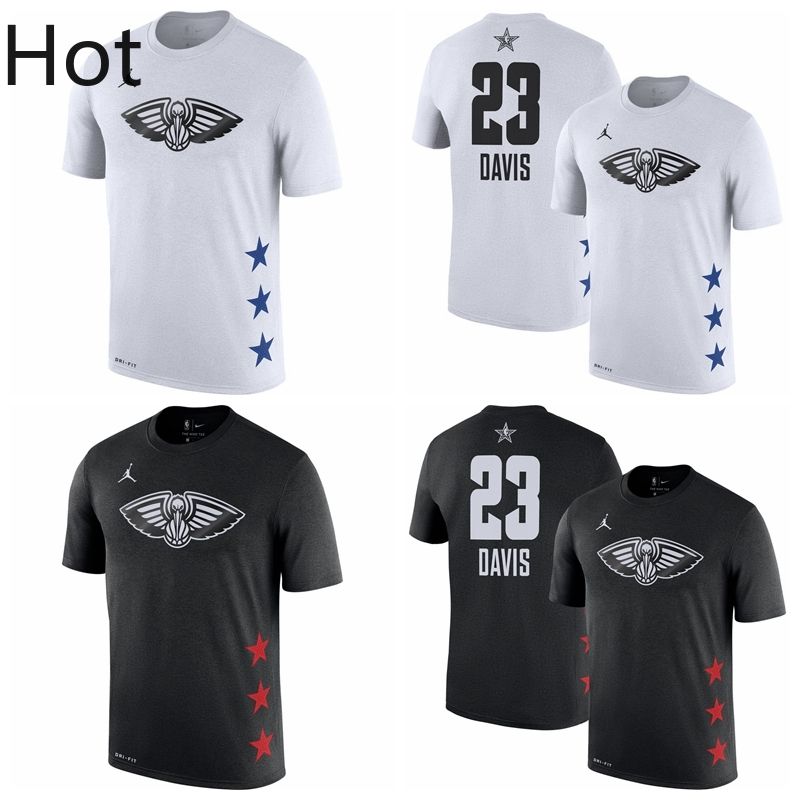 2020 Top Anthony 23 Davis New Orleans Pelicans Men 2019 All Star Game Name & Number Basketball T ...