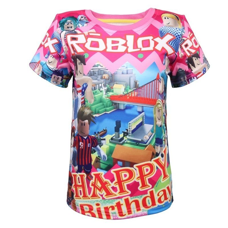 Anime Roblox Tema De Feliz Cumpleaños Juego De Cosplay Proporcionado Niños Traje Niños Camiseta De Navidad Chica Tops Camiseta De Dibujos Animados De - 