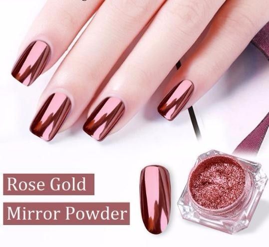 New 0.2g/box Rose Gold Magic Mirror Surface Powder Nail Art Glitters Dust Shining Pigments Manicure Tool Nails Art Decorations