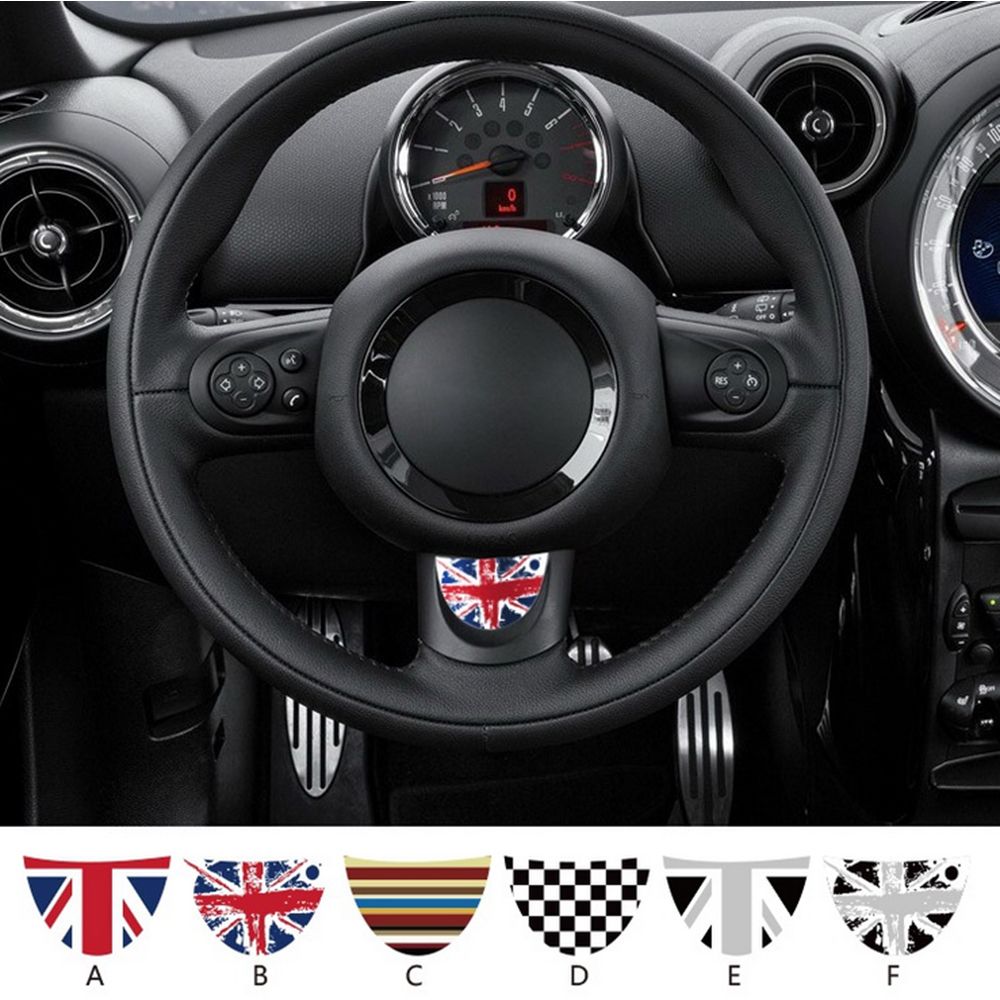 Union Jack Car Steering Wheel Adhesive Vinyl Decal Sticker For Mini