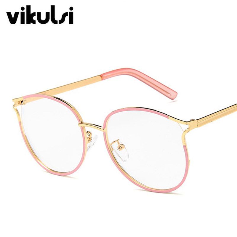 2019 2019 Ladies Cat Eye Glasses Frames For Women Metal Frame Clear