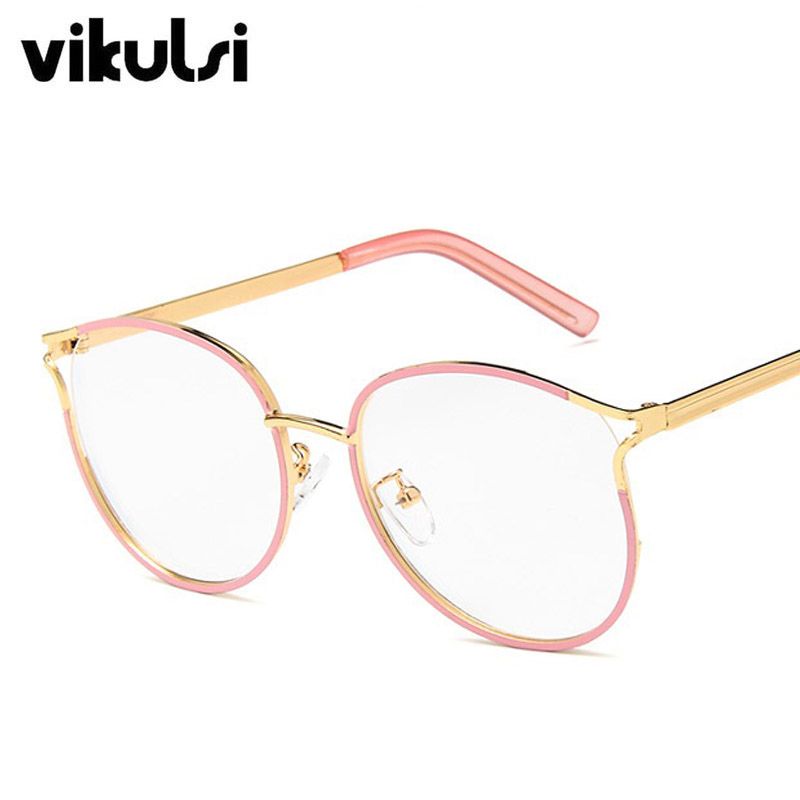 2019 2019 Ladies Cat Eye Glasses Frames For Women Metal Frame Clear