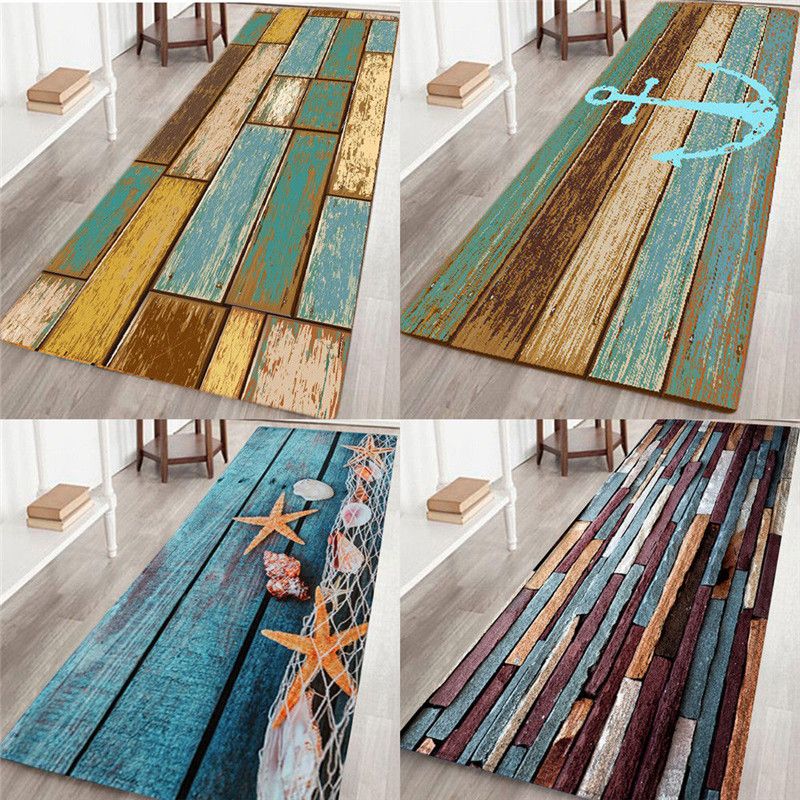 Area Rug For Living Room Dining Bathroom Room Carpet Shaggy Soft Area Rug Retro Rectangle Floor Mat Anti Slip 60 180cm Blanket