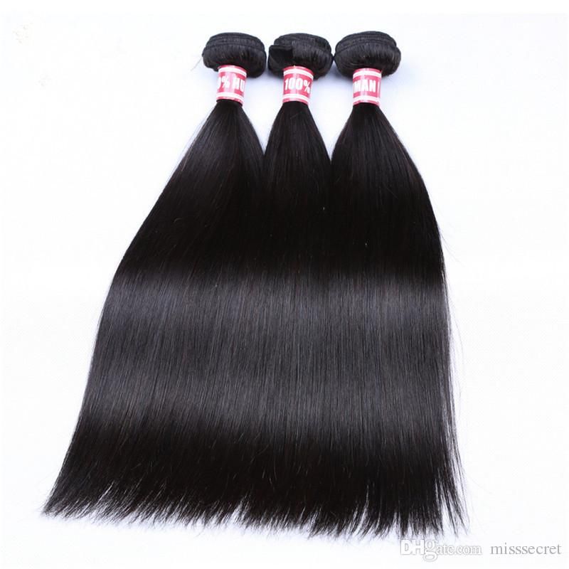 Straight Hair Weave Bundles 100 Human Hair Bundles Natural Color
