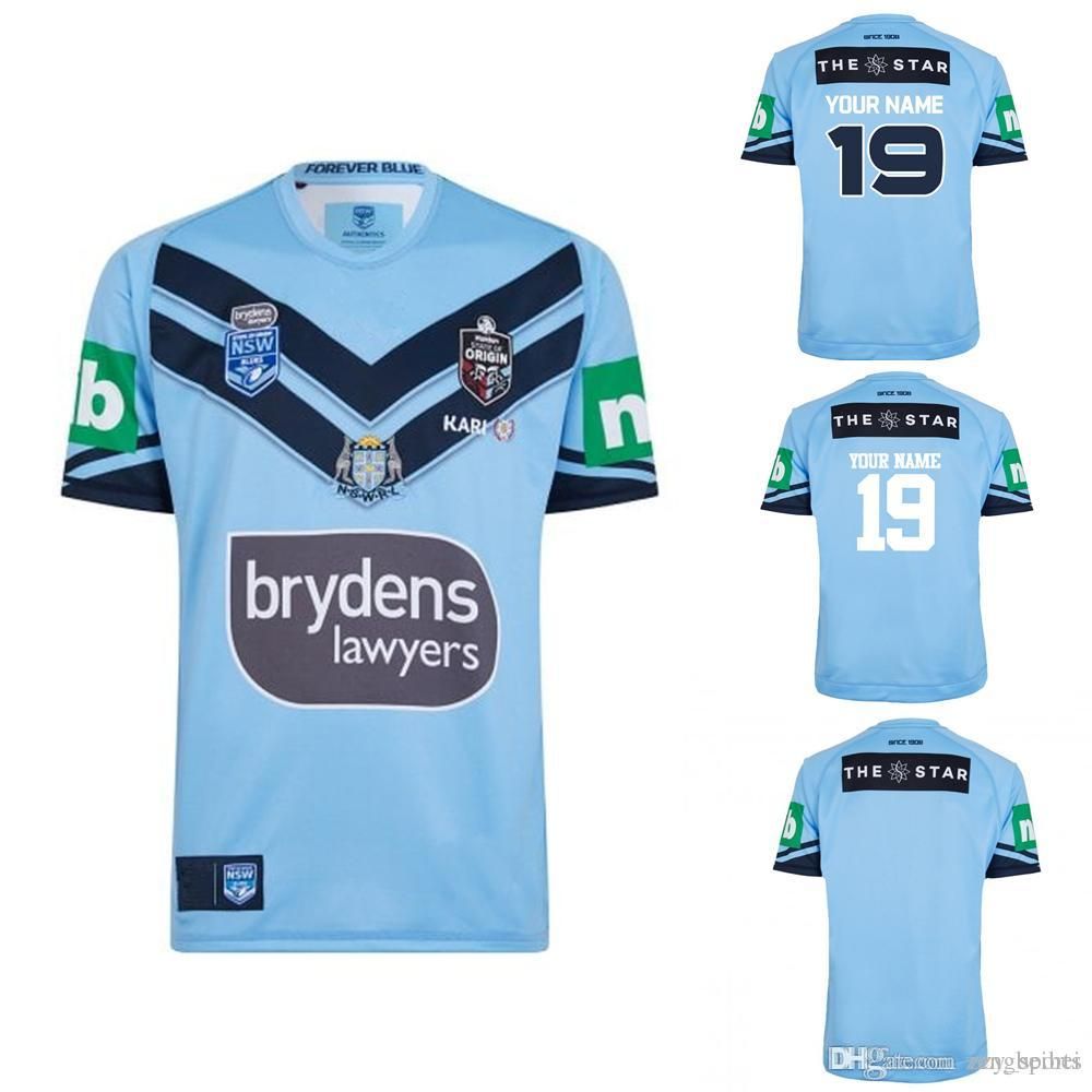 Discount Custom Name And Number 2019 Nsw Blues Home Jersey Holden Nswrl Origins Rugby Jerseys