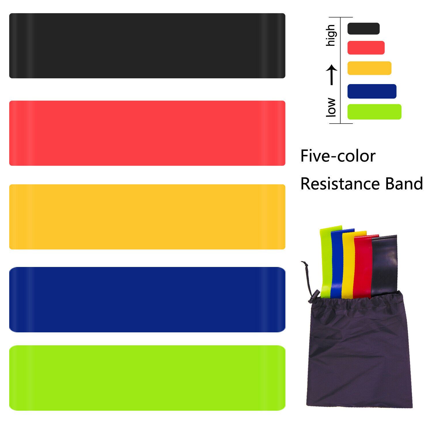 US Stock 500*50mm Resistance Rubber Loop Exercise Bands Fitness