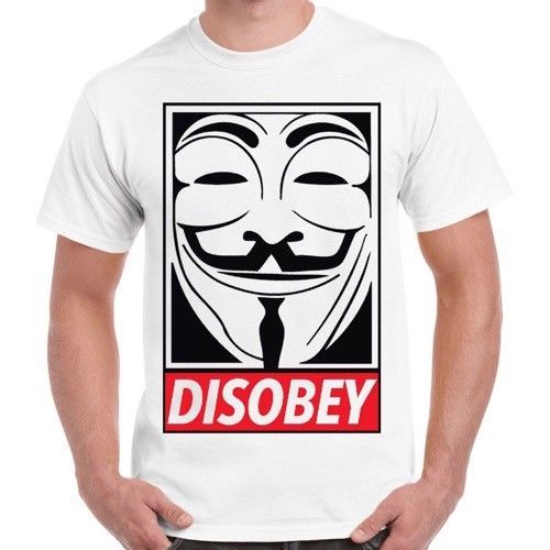 Disobey Vendetta Anonymous Mask Retro Cool Vintage Retro T Shirt 417