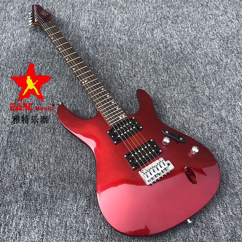 In Stock EART Ultra Thin Red Electric Guitar, High Quality Accessories, Small Double Rocking