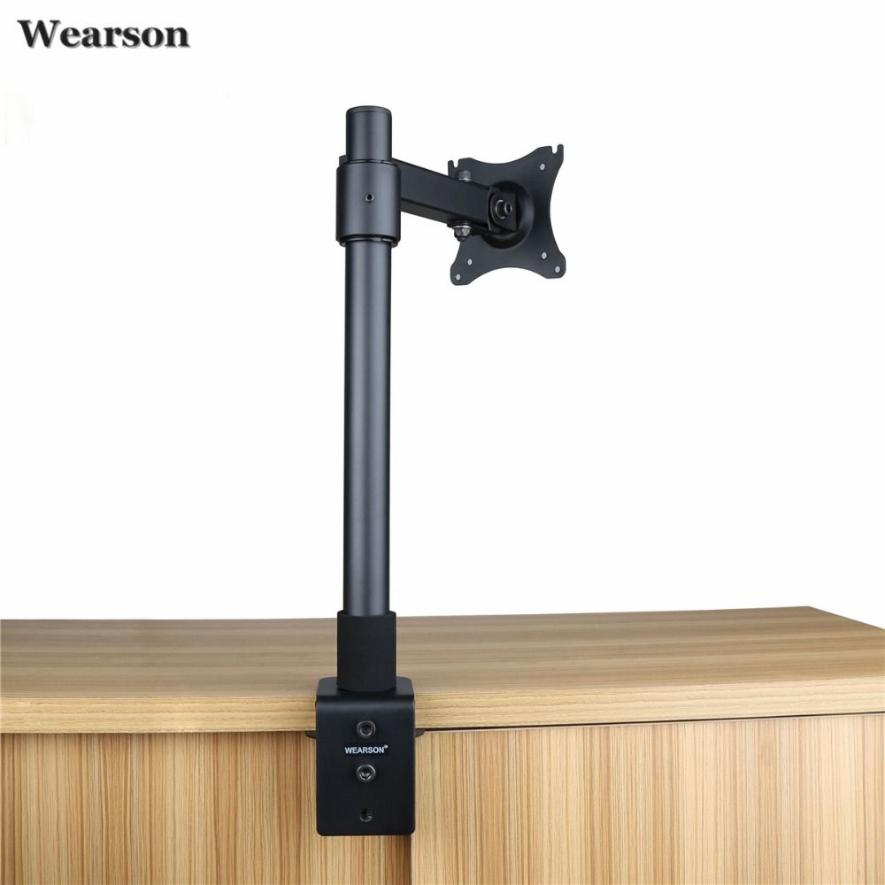 Wearson Single Lcd Monitor Desk Mount Stand Height Adjule Tilt 360 Swivel Thickened Steel Vesa 75x75 100x100mm Fits 22 32