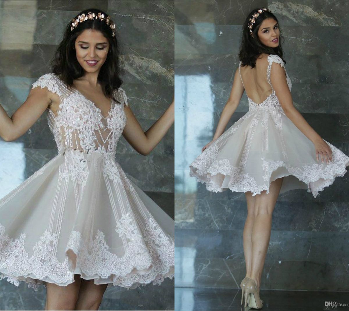 off white lace wedding dress