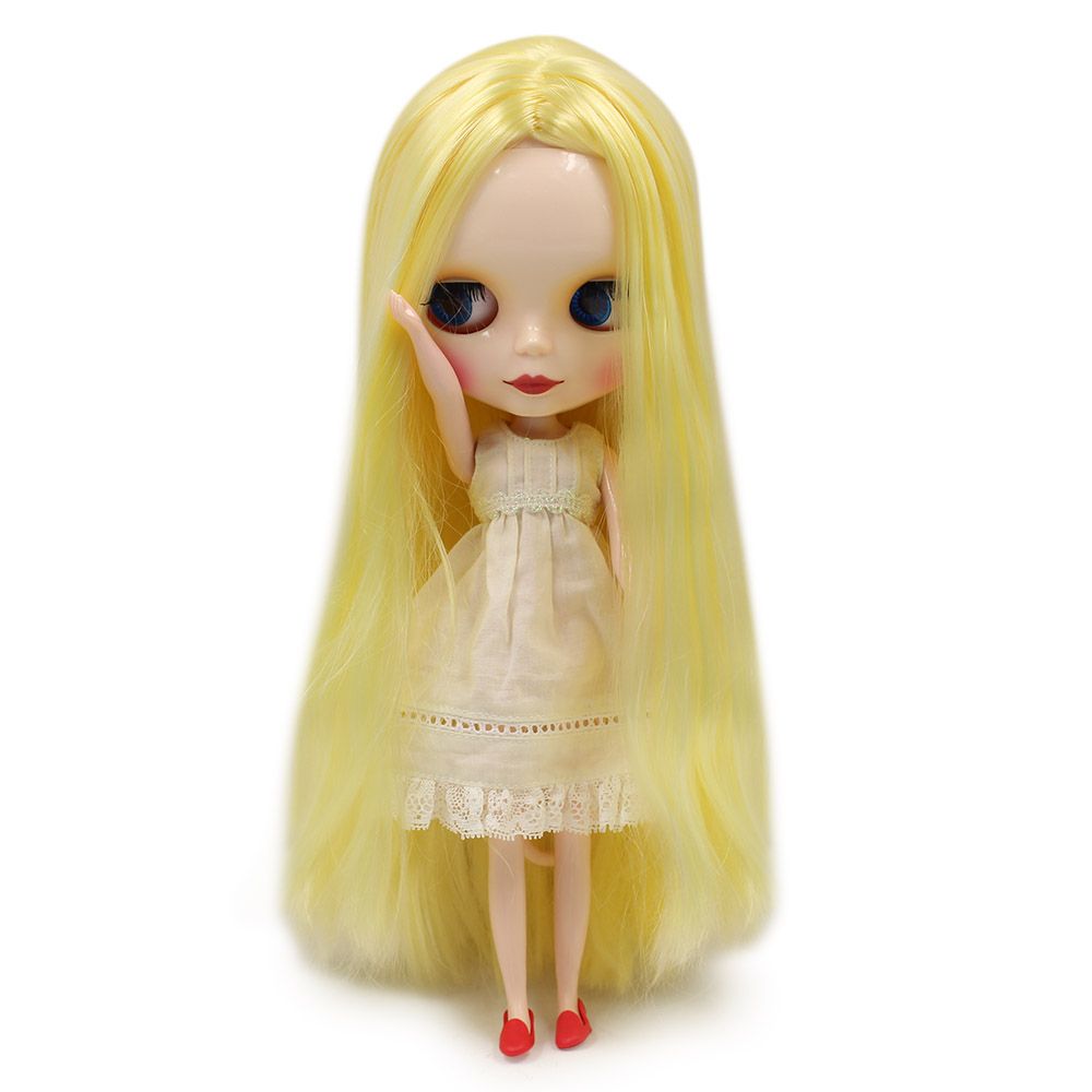 1//6 BJD Dolls White Skin Tone Nude Body Girl Doll with Purple Straight Hair
