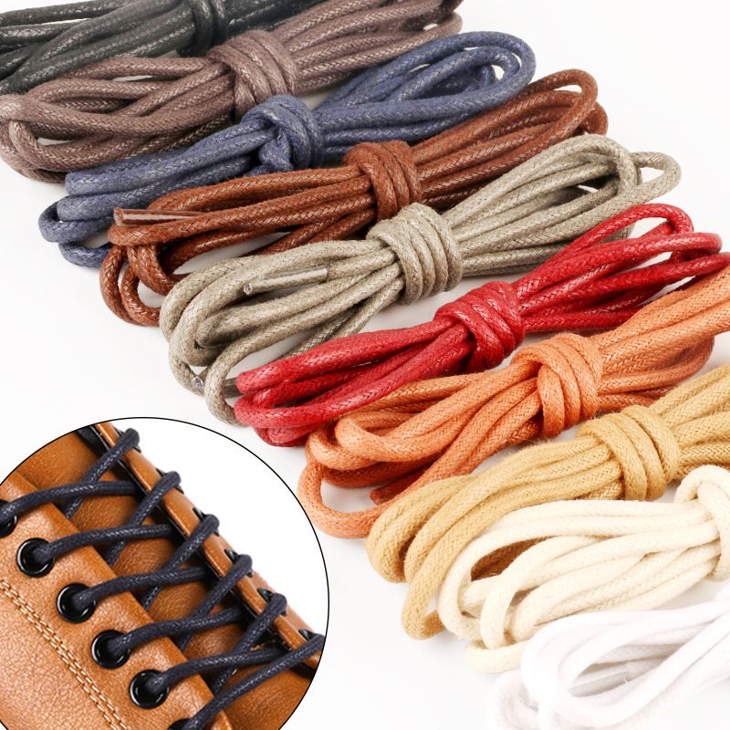 2019 Fashion Casual Leather Shoelaces High Quality Waxed Round Shoe ...