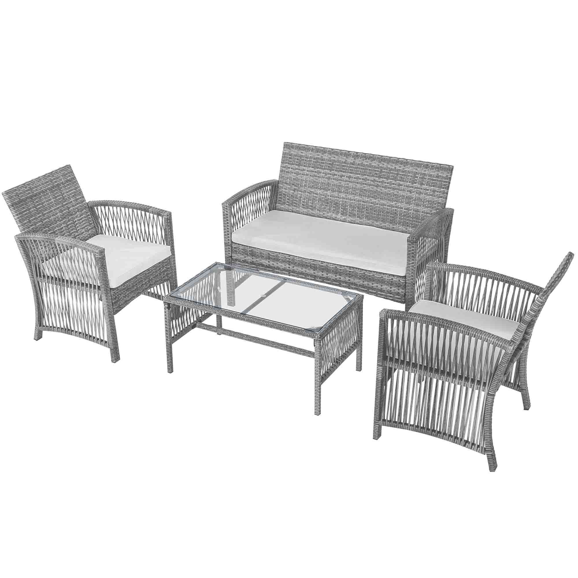 2020 WACO Outdoor Patio Furniture Rattan Chair & Table Set ...