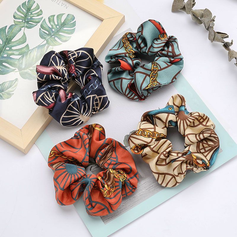 2021 Gold Chain Hair Rubber Band Fashion Stripe Hair Ties Wholesale