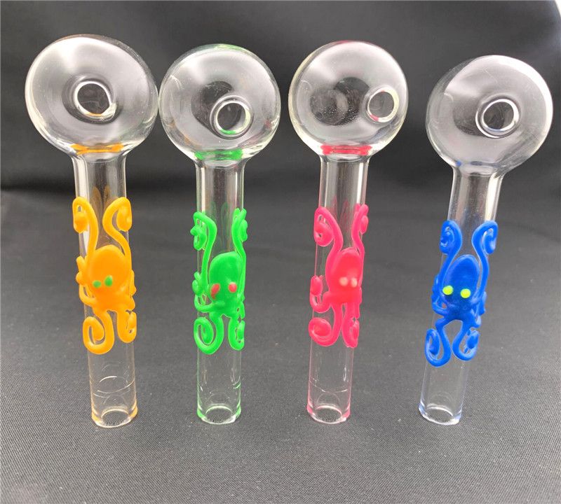 2021 Glow In The Dark Glass Oil Burner Pipe 4Inch Dia 30mm Ball Oil