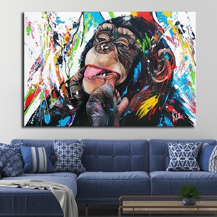 2021 Graffiti Cute Monkey Wall Art Pictures Painting Wall Art For Living Room Home Decor No