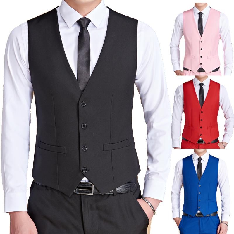 2021 Mens Black Colour Wedding Suit Vests For Men Slim Fit Dress Vest ...