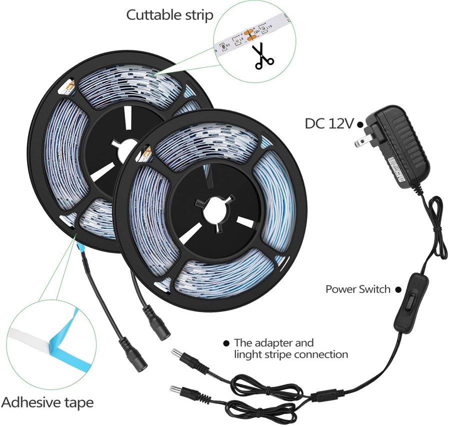 2021 32.8ft LED Black Light Strip Kit,600 Units,385nm 400nm,12V ...