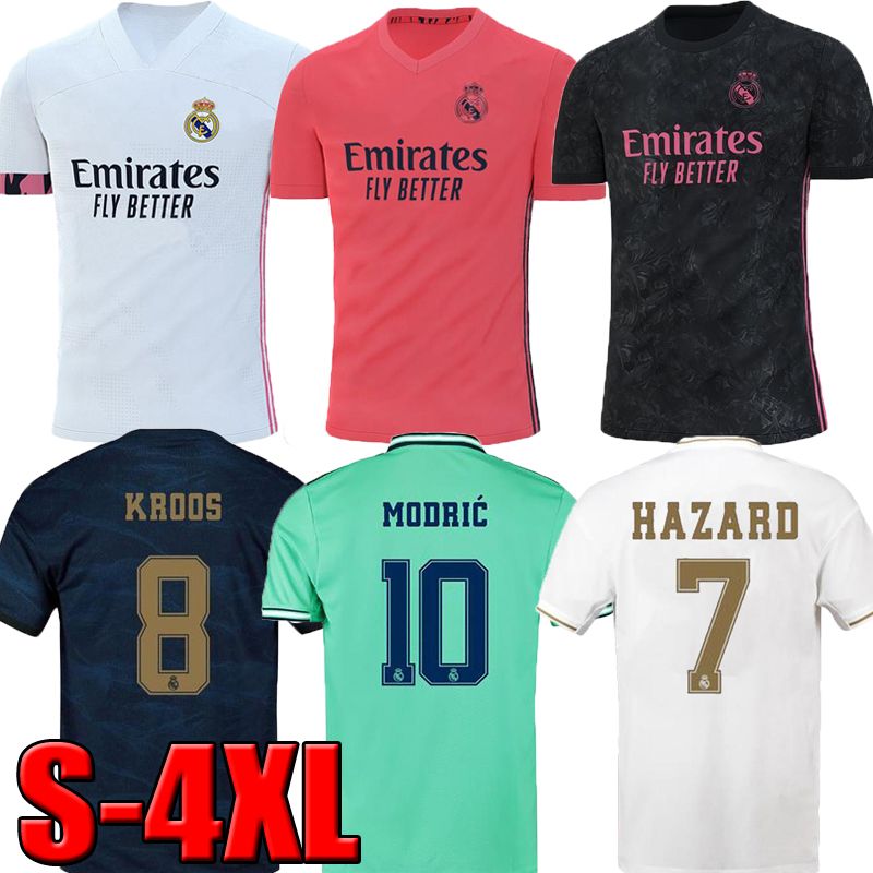 2020 19 20 21 Real Madrid Soccer Jersey Home Away HAZARD ...