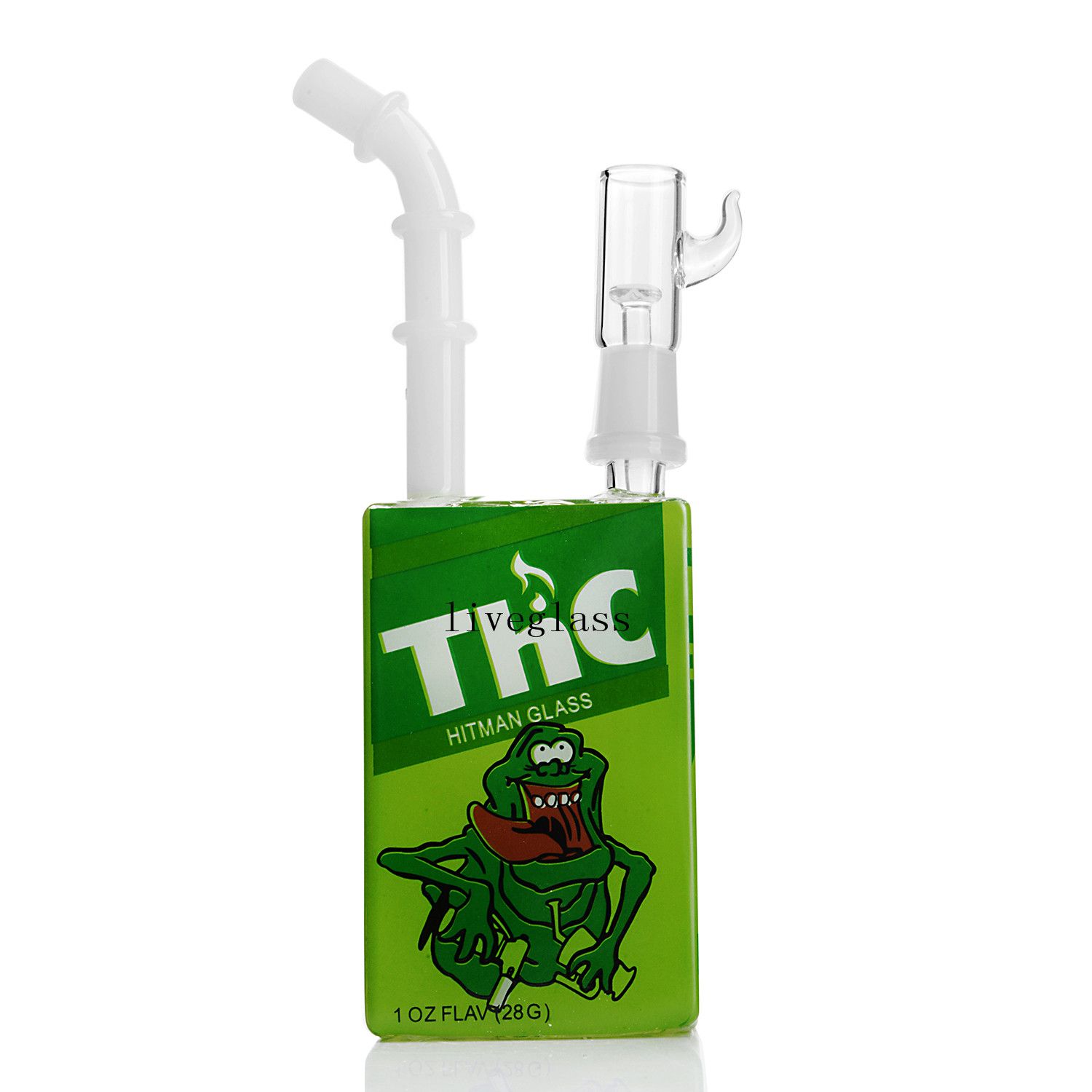 2021 Green Juice Box Designed Hit Man Glass Bongs Dab Rg For Hookah