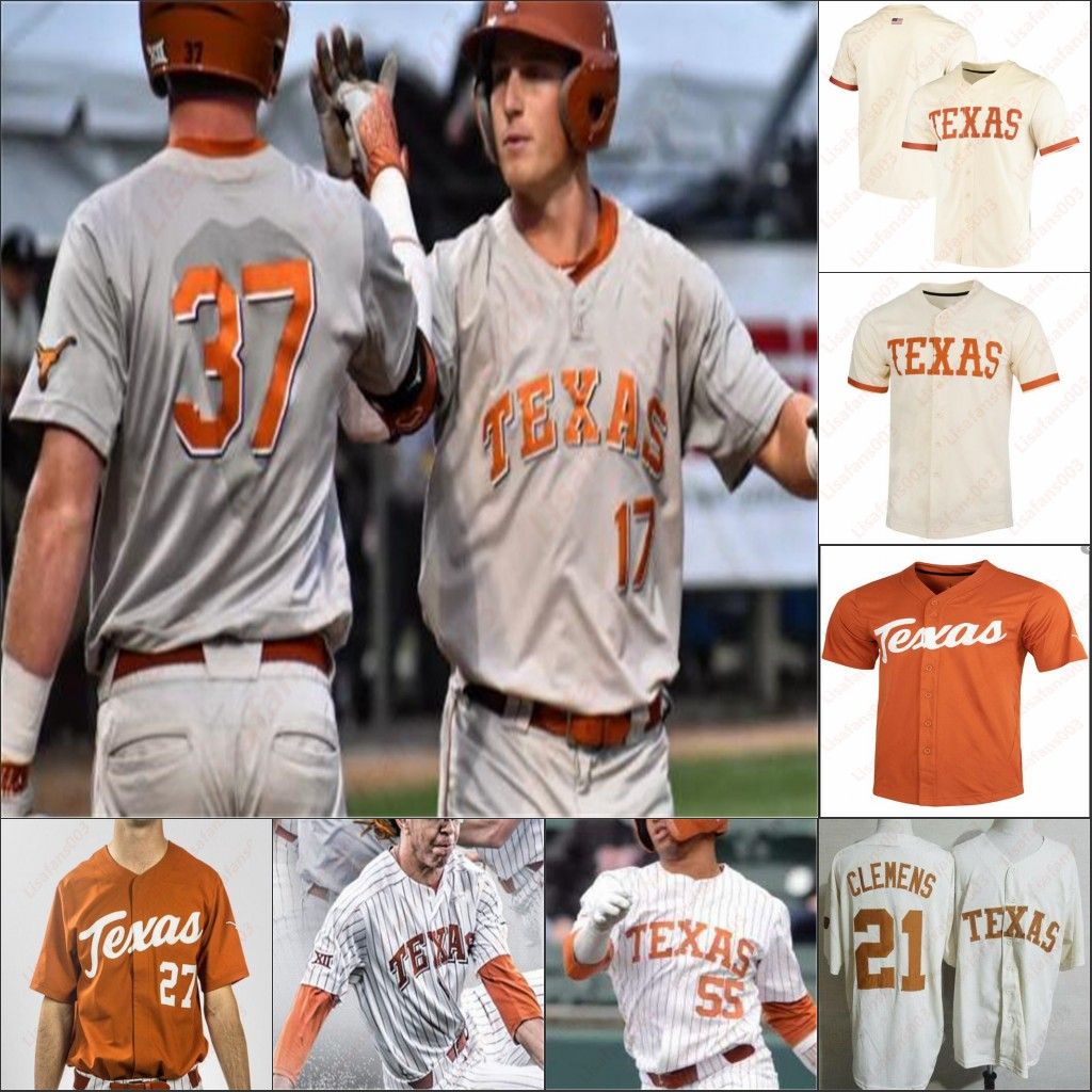 texas longhorns cream baseball jersey