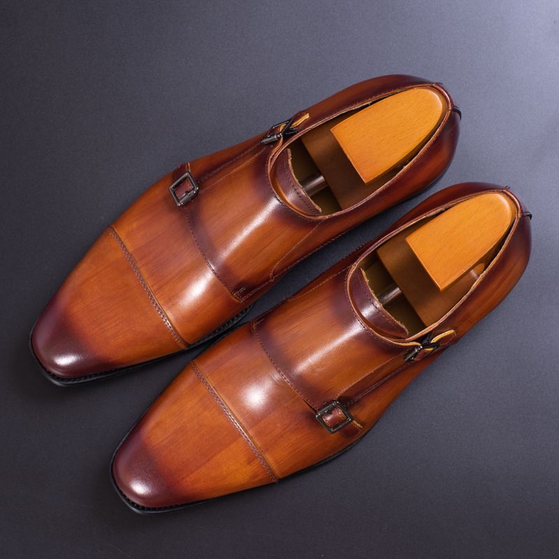 red and tan shoes
