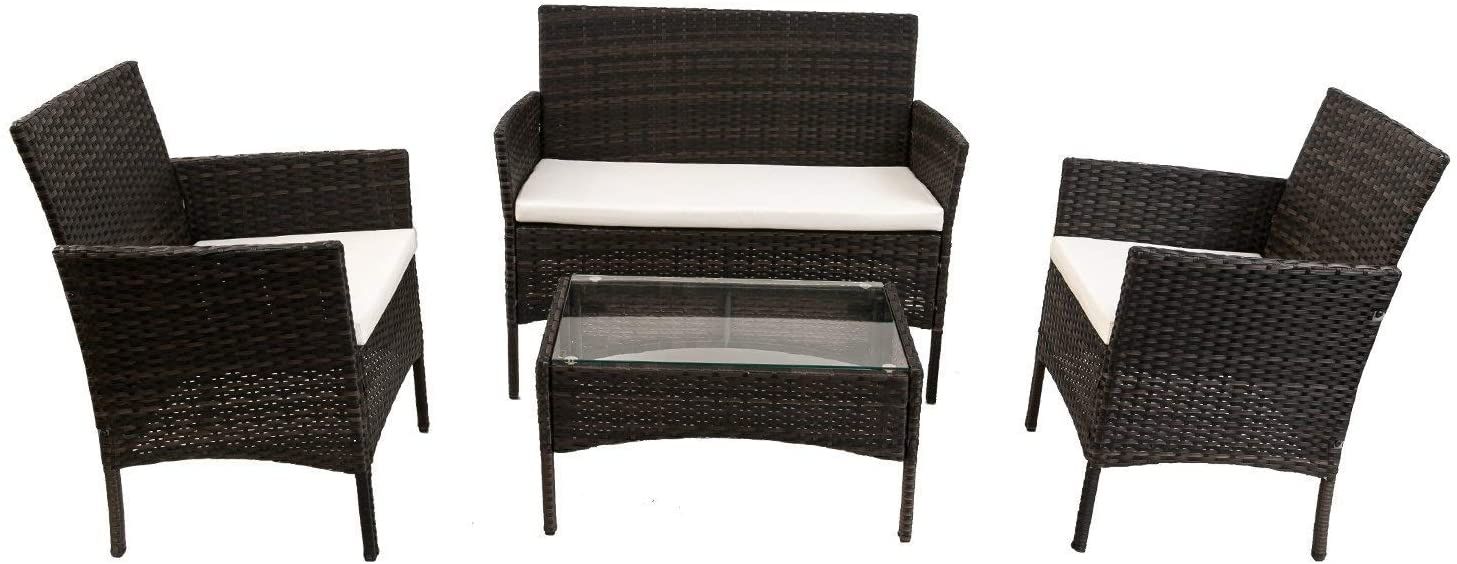 2020 Brown Rattan Outdoor Garden Furniture Set, Conservatory Patio Sofa