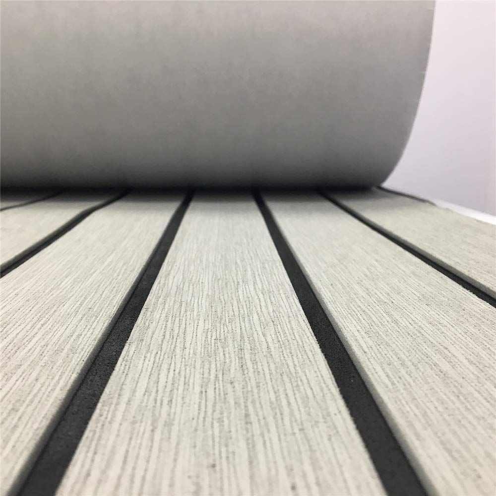 EVA Teak Decking Sheet For Boats & Yachts - Non-Slip Self-Adhesive Marine Flooring, 94.5" X 5mm Thick