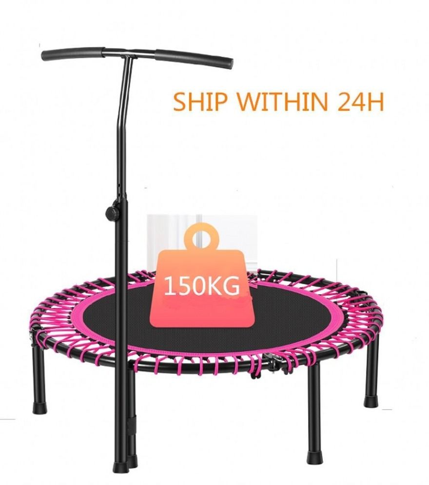 2021 Trampoline Adjustable Handle Bar Mini Indoor Trampoline 45Inches