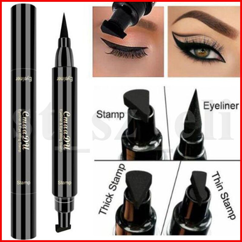 CmaaDu Professional Double End Eyeliner Stamp Pencils Smooth Pigments