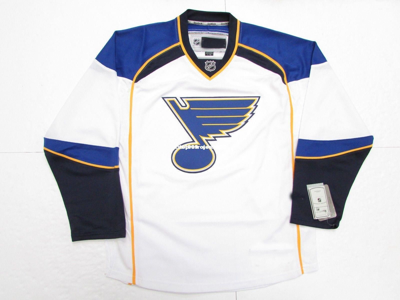 2020 Cheap Custom ST. LOUIS BLUES AWAY WHITE PREMIER 7185 HOCKEY JERSEY Stitch Add Any Number ...