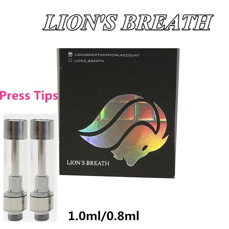 Lions Breath Carts Vape Cartridges Packaging 1ml 0.8ml M6T Pressed In