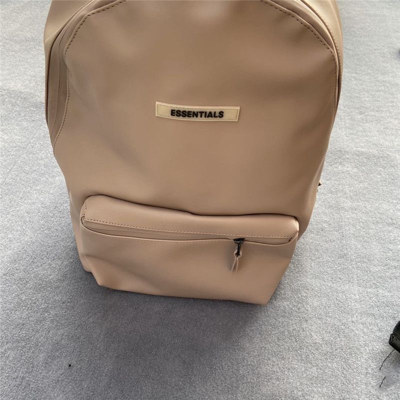 2021 Fear Of God ESSENTIALS Backpack Fashion PU Leather FOG Zipper