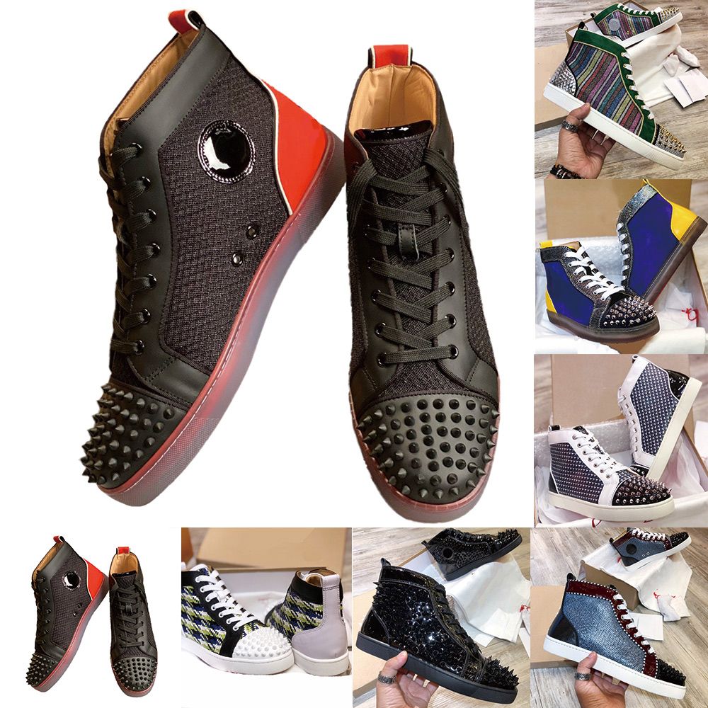 2020 Hot Sale Oversized Designer Sneakers Men Women Red Bottom Shoes High Cut Spikes Flats Shoe ...