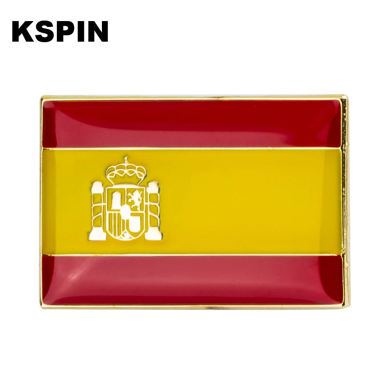 2021 Spain Flag Badge Flag Brooch National Flag Lapel Pin International Travel Pins From